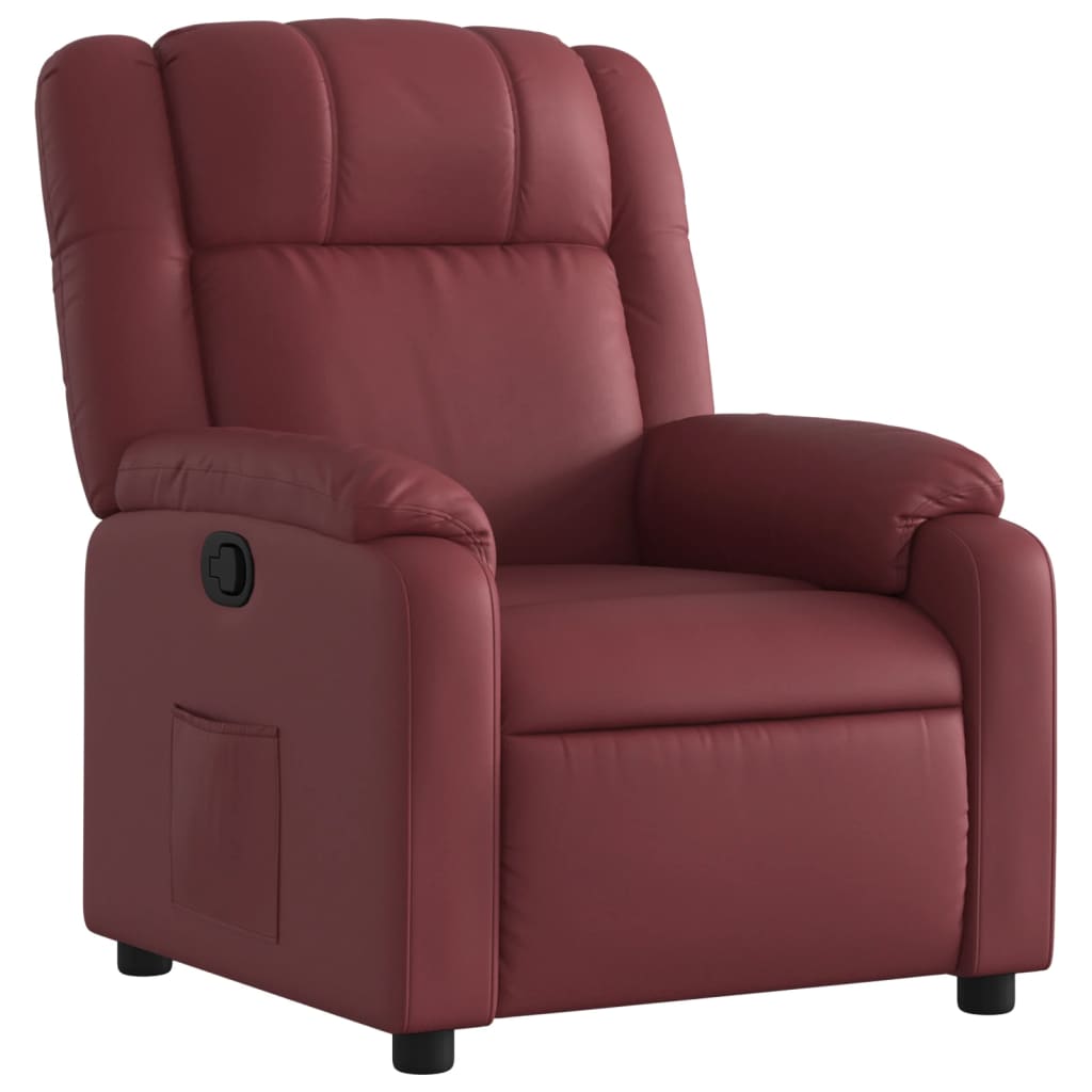 Fauteuil verstelbaar kunstleer wijnrood