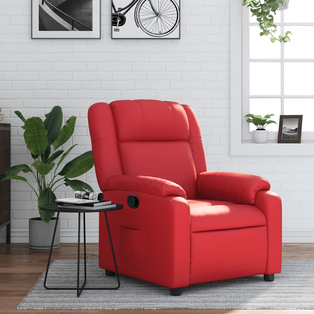 Fauteuil verstelbaar kunstleer rood