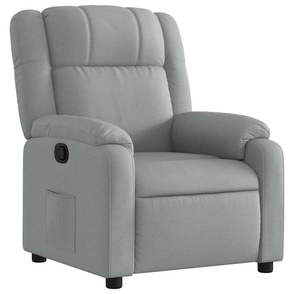 Fauteuil verstelbaar stof lichtgrijs