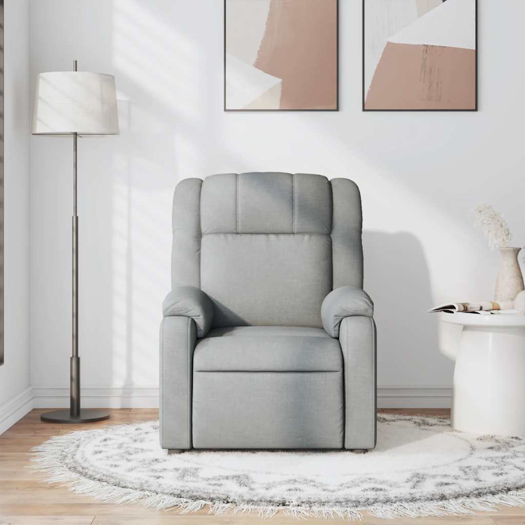 Fauteuil verstelbaar stof lichtgrijs