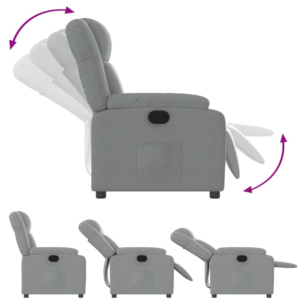 Fauteuil verstelbaar stof lichtgrijs