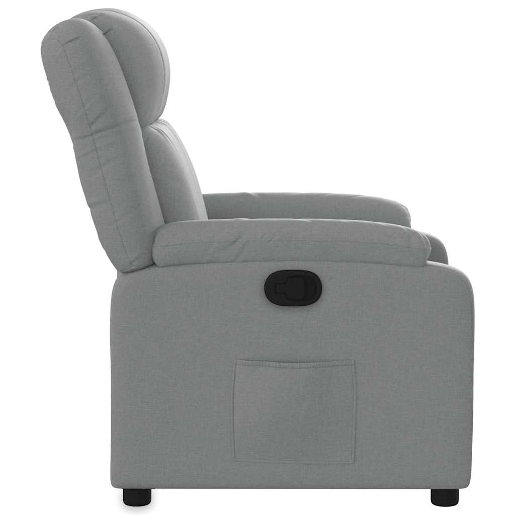 Fauteuil verstelbaar stof lichtgrijs