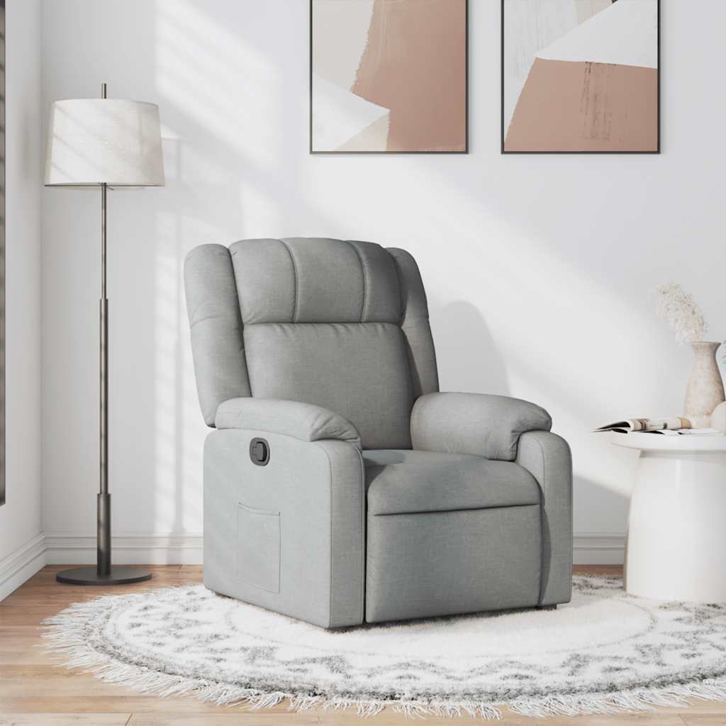 Fauteuil verstelbaar stof lichtgrijs