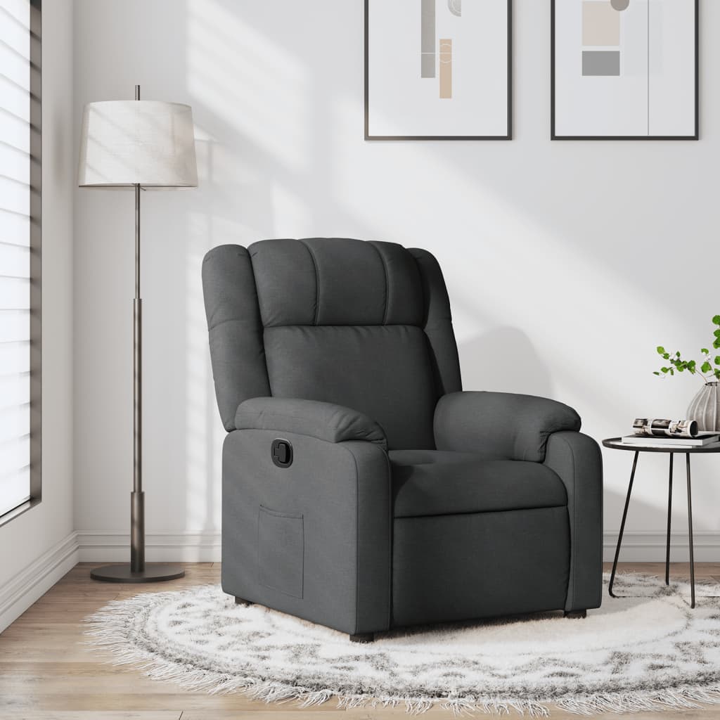 Fauteuil verstelbaar stof donkergrijs