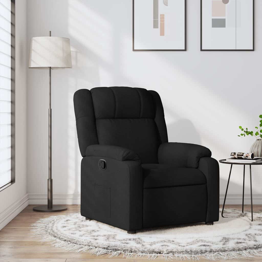 Fauteuil verstelbaar stof zwart