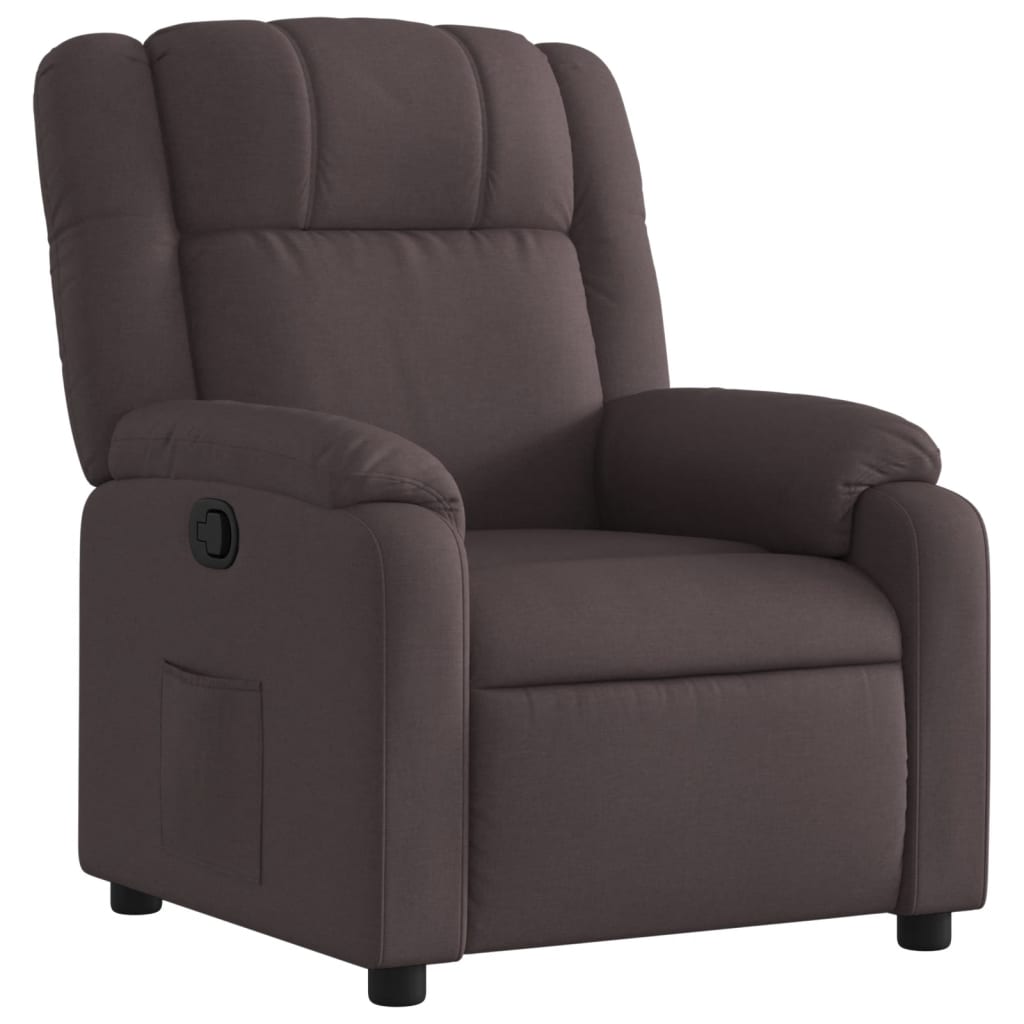 Fauteuil verstelbaar stof donkerbruin