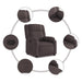 Fauteuil verstelbaar stof donkerbruin