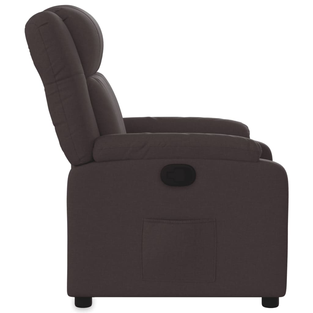 Fauteuil verstelbaar stof donkerbruin