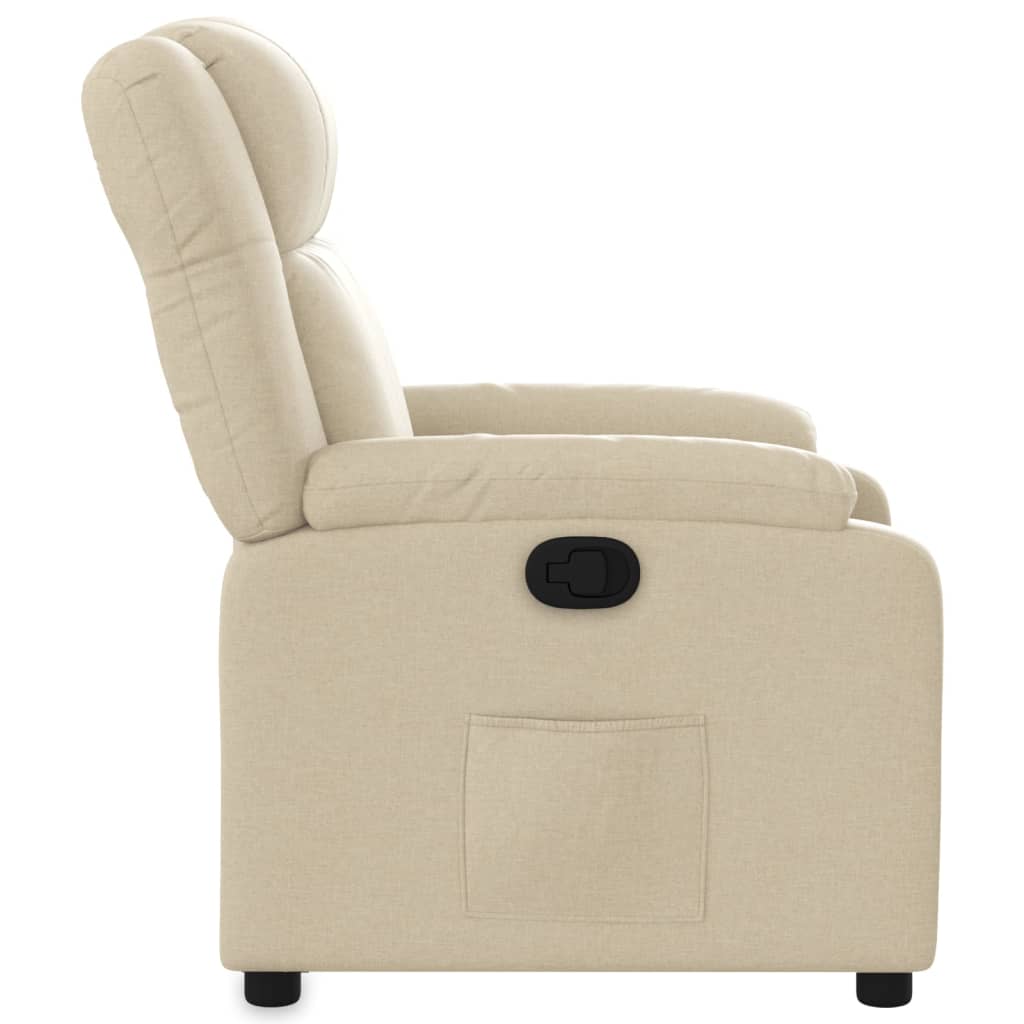 Fauteuil verstelbaar stof crèmekleurig