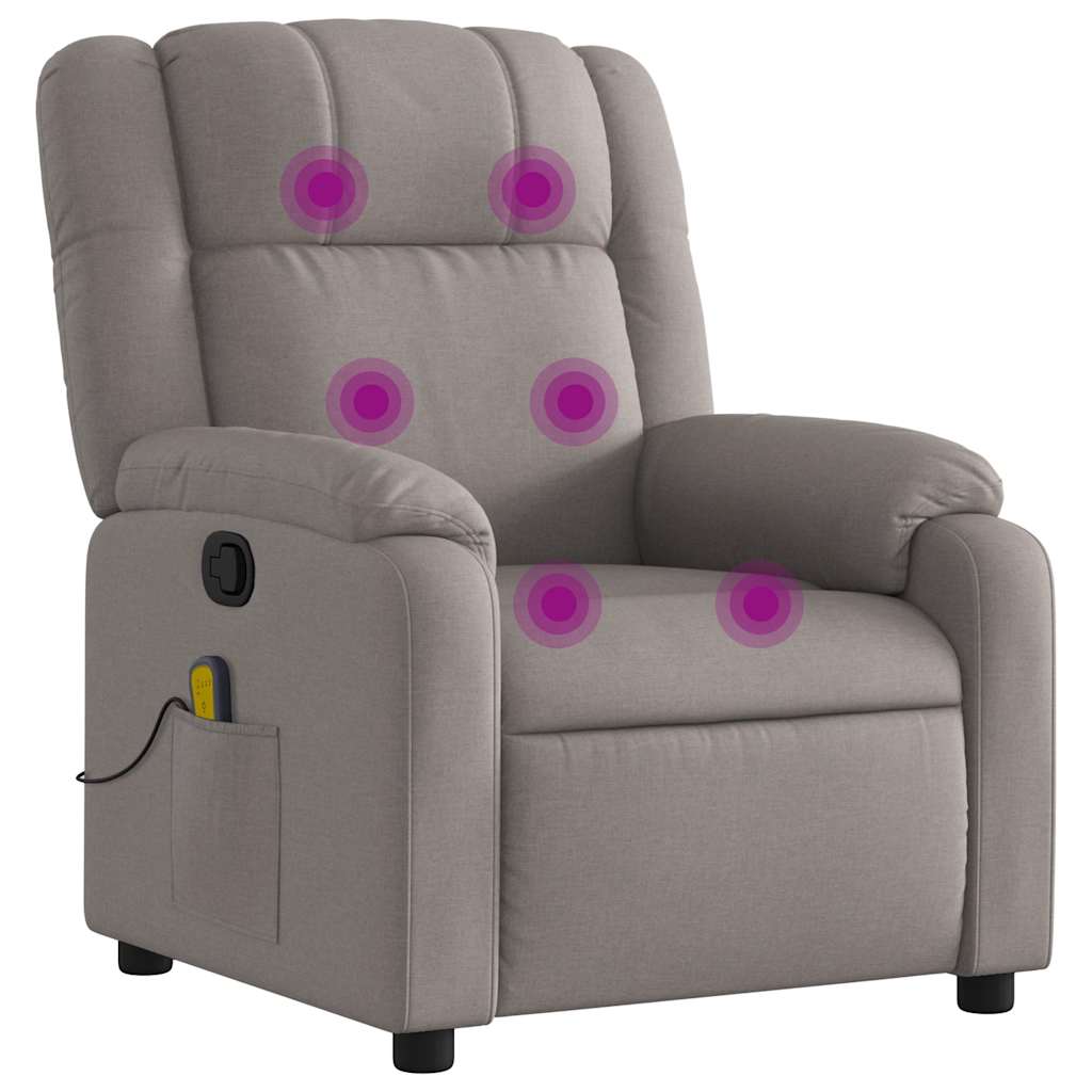 Massagestoel verstelbaar stof taupe