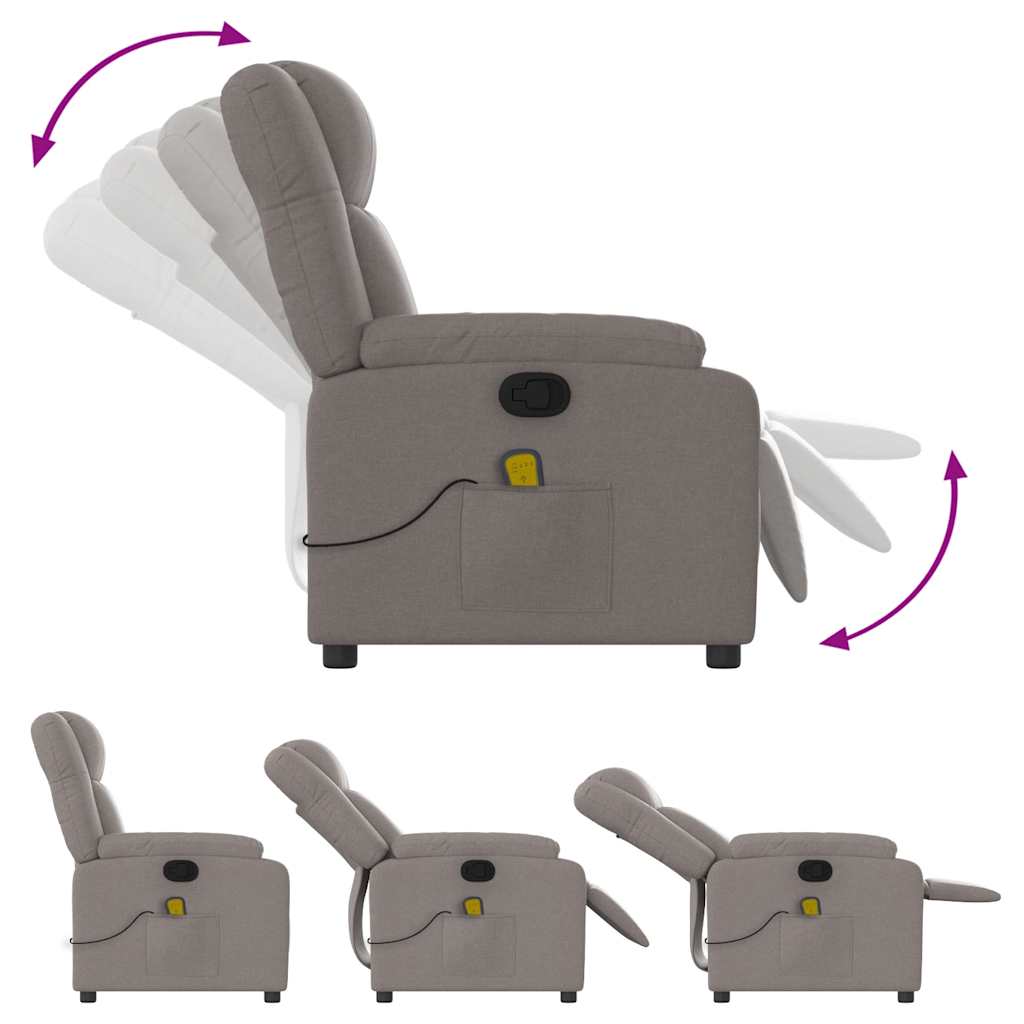 Massagestoel verstelbaar stof taupe