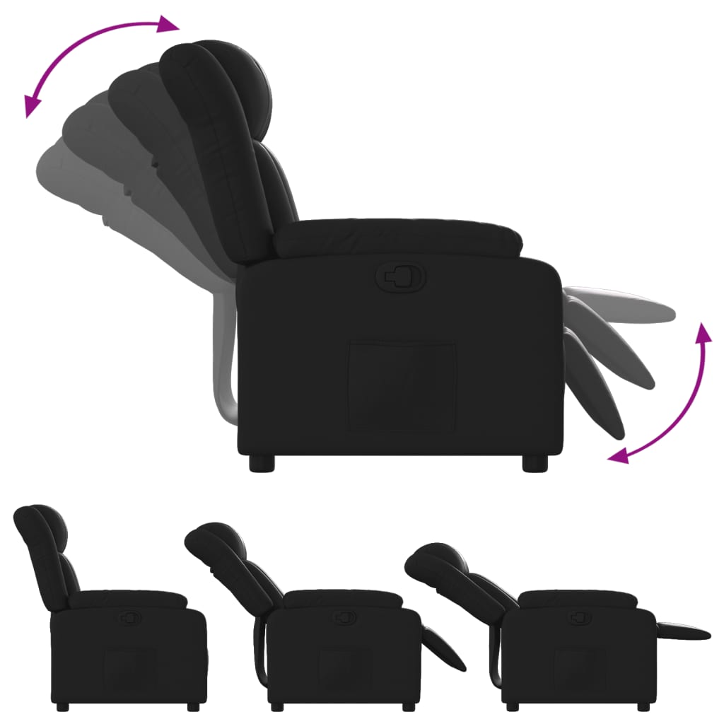 Fauteuil verstelbaar kunstleer zwart