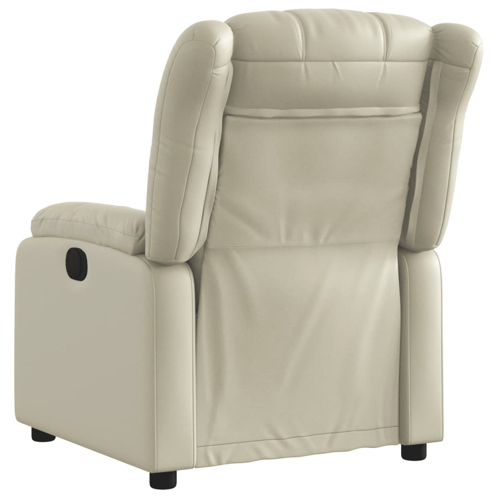 Fauteuil verstelbaar kunstleer crèmekleurig