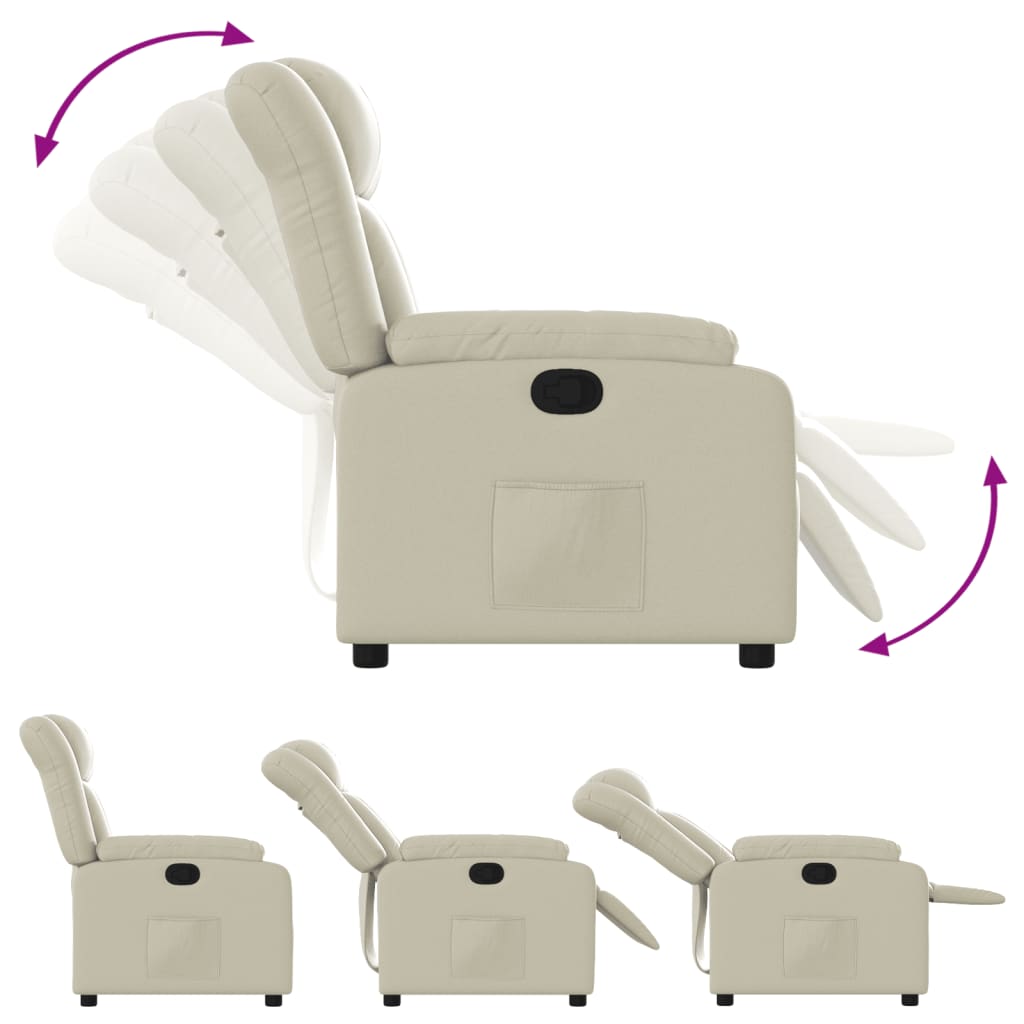 Fauteuil verstelbaar kunstleer crèmekleurig