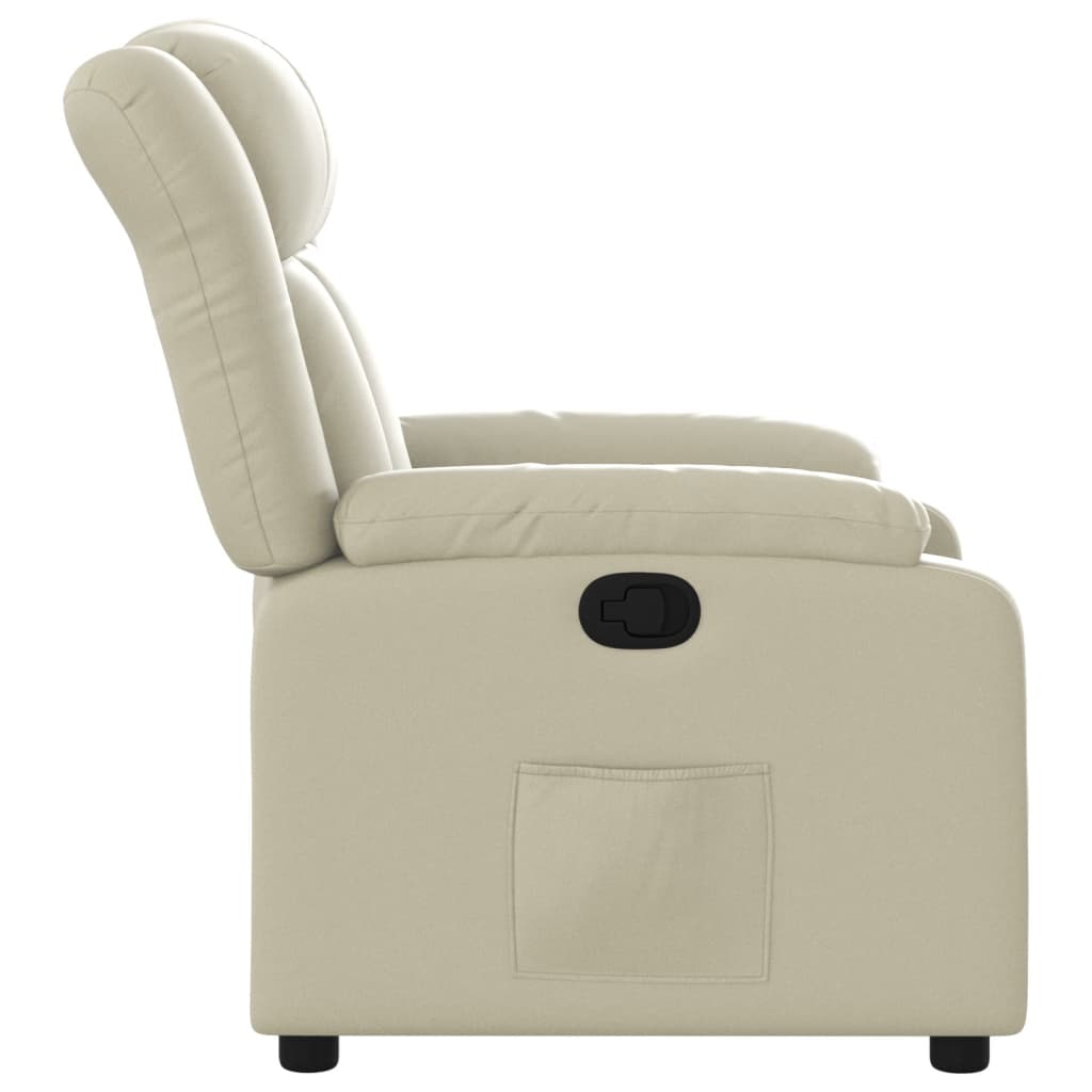 Fauteuil verstelbaar kunstleer crèmekleurig
