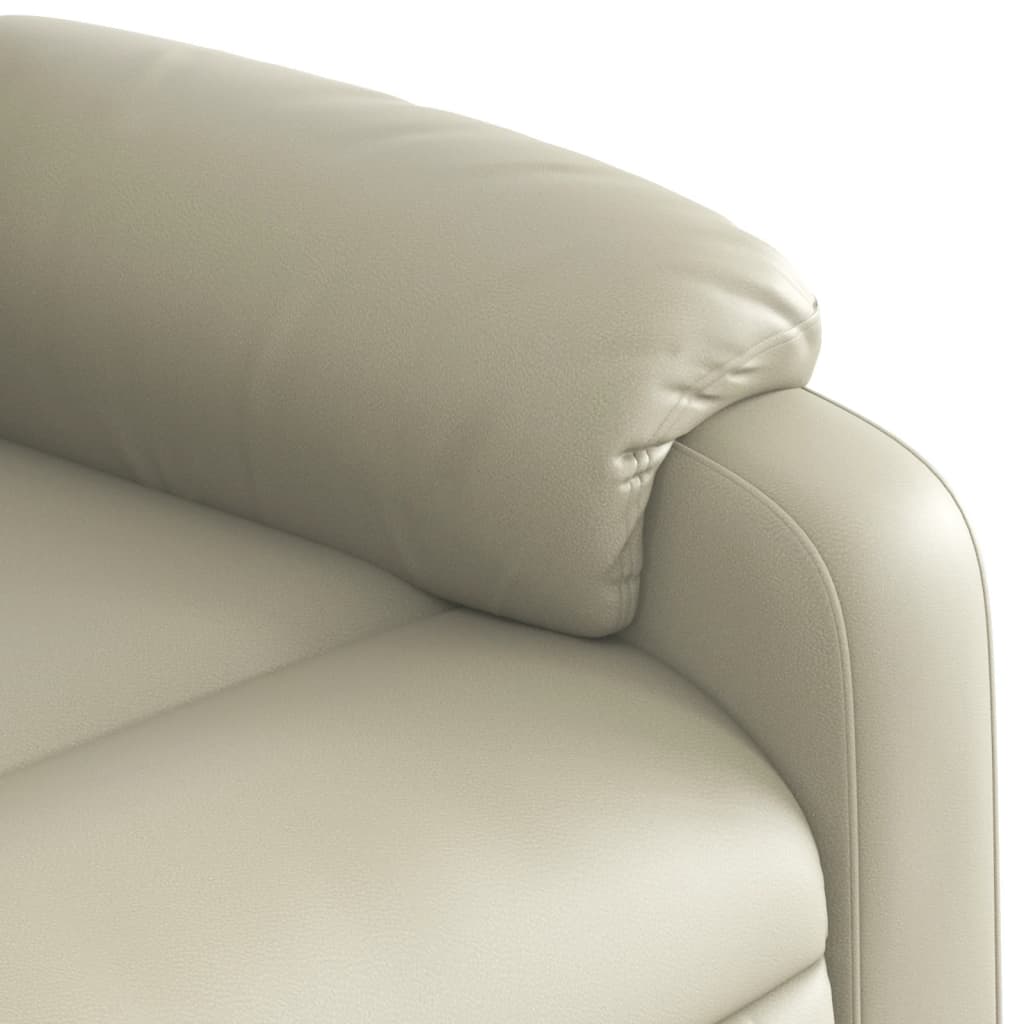 Fauteuil verstelbaar kunstleer crèmekleurig