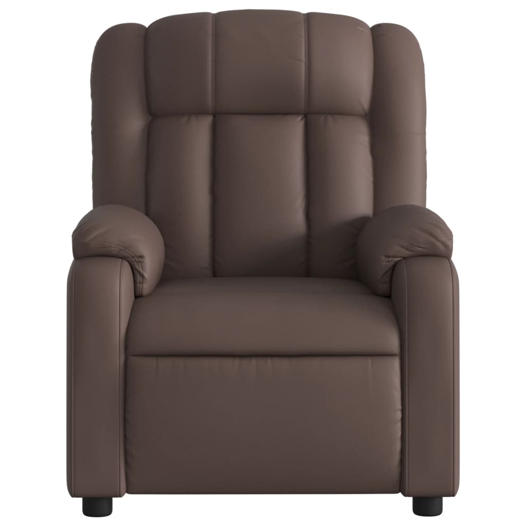 Fauteuil verstelbaar kunstleer bruin
