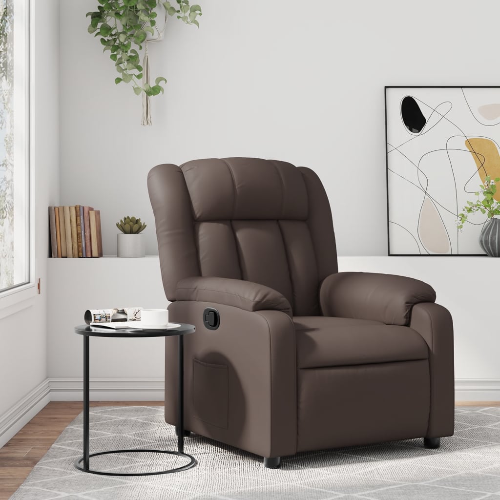 Fauteuil verstelbaar kunstleer bruin