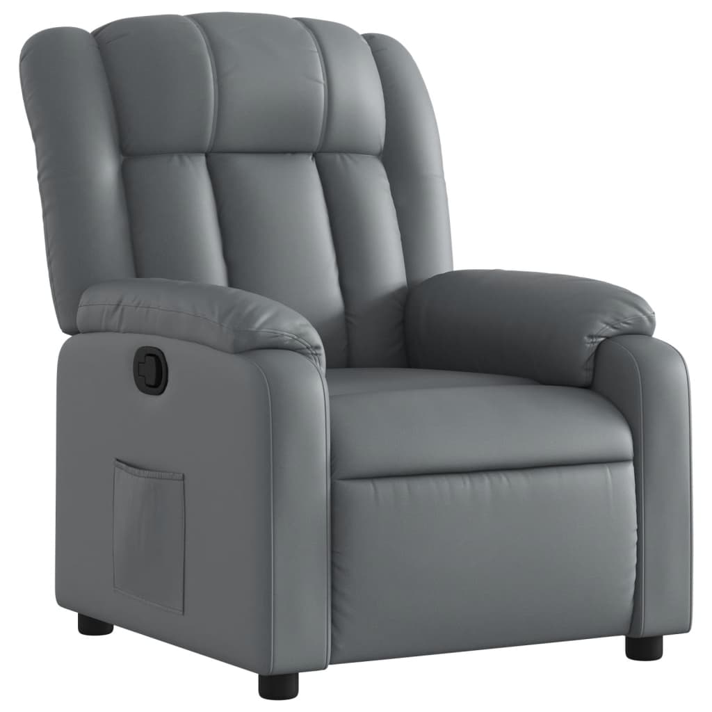Fauteuil verstelbaar kunstleer grijs