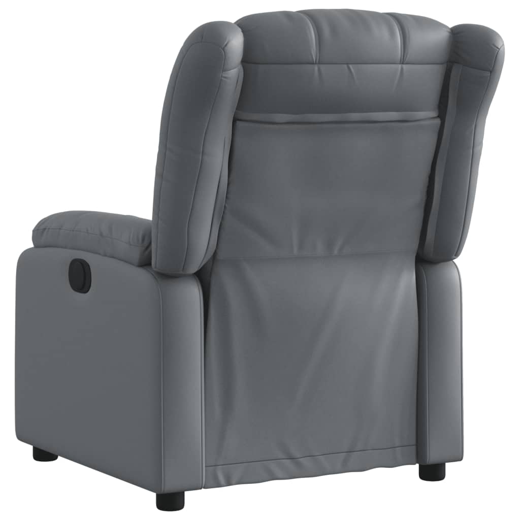 Fauteuil verstelbaar kunstleer grijs
