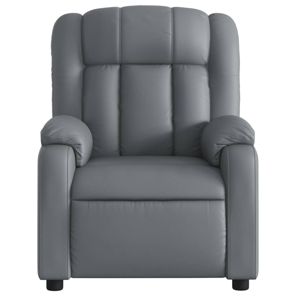 Fauteuil verstelbaar kunstleer grijs