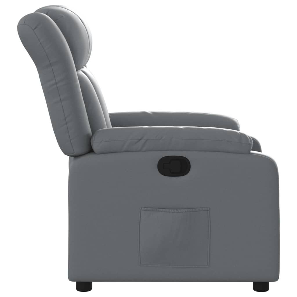 Fauteuil verstelbaar kunstleer grijs