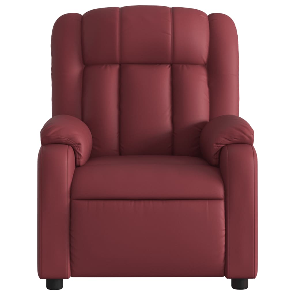 Fauteuil verstelbaar kunstleer wijnrood