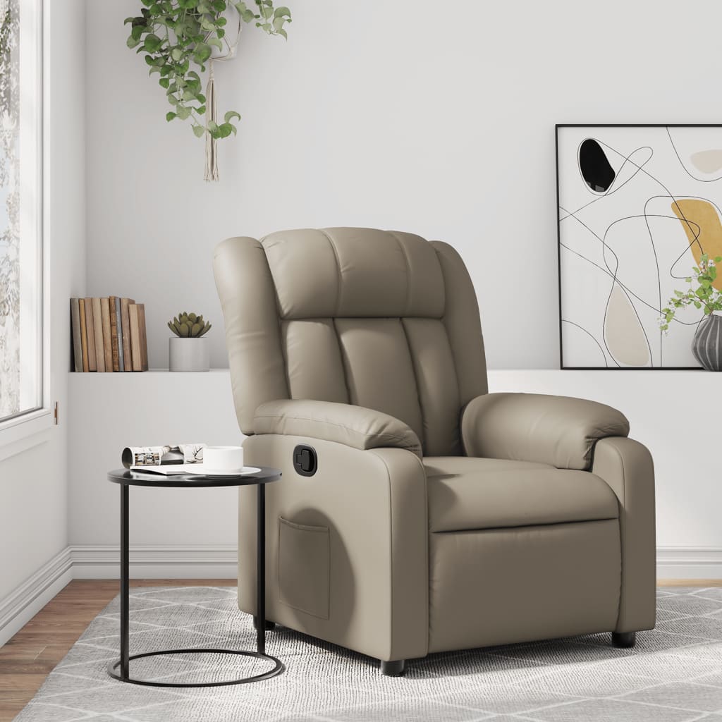 Fauteuil verstelbaar kunstleer cappuccinokleurig