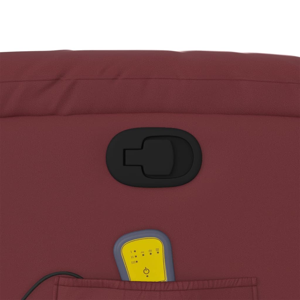 Massagestoel verstelbaar kunstleer wijnrood