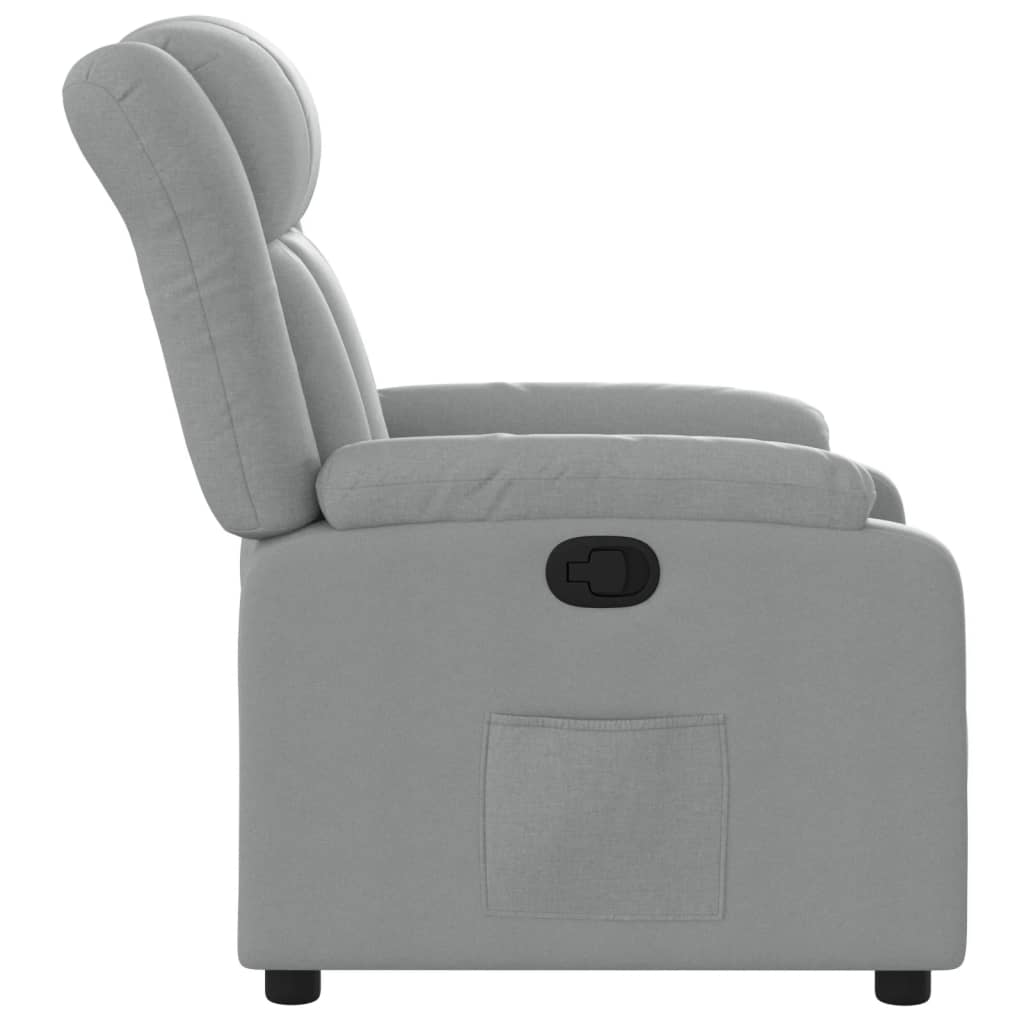 Fauteuil verstelbaar stof lichtgrijs