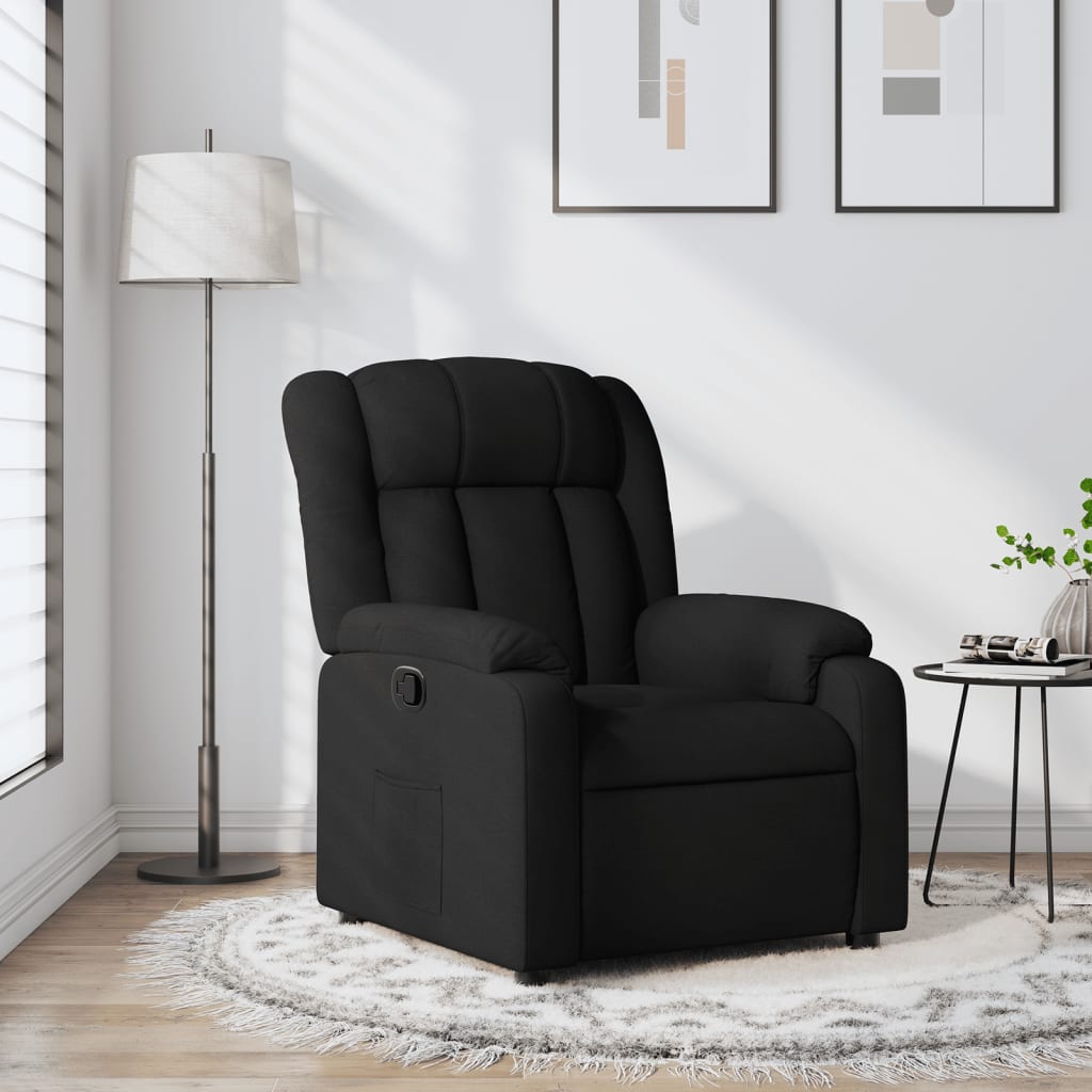 Fauteuil verstelbaar stof zwart