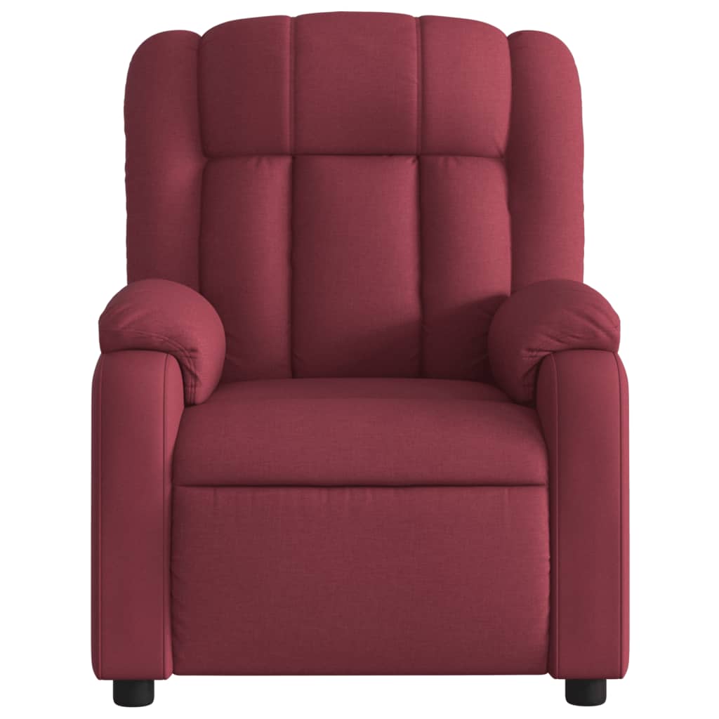 Fauteuil verstelbaar stof wijnrood