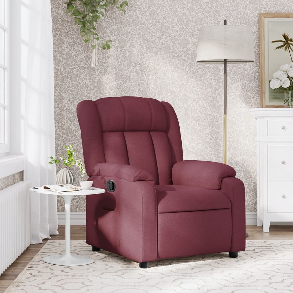Fauteuil verstelbaar stof wijnrood