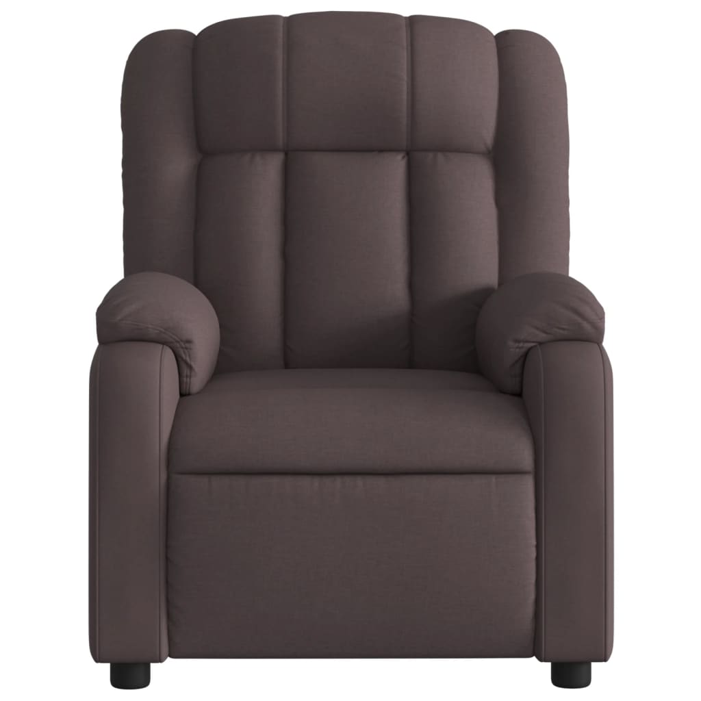 Fauteuil verstelbaar stof donkerbruin