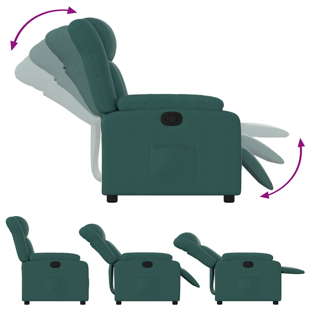 Fauteuil verstelbaar stof donkergroen