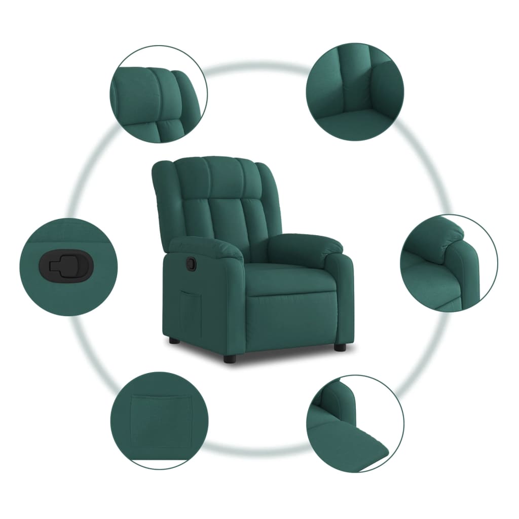 Fauteuil verstelbaar stof donkergroen