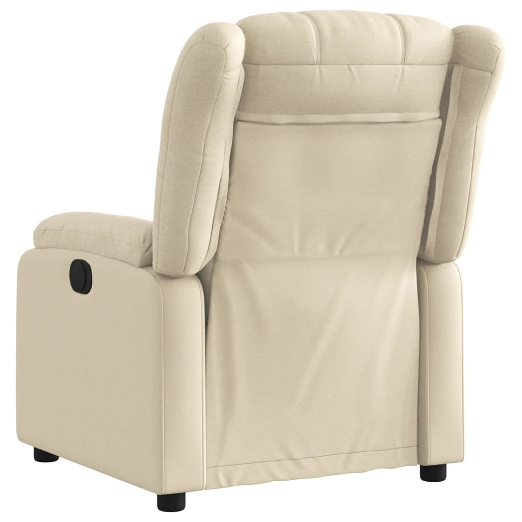 Fauteuil verstelbaar stof crèmekleurig