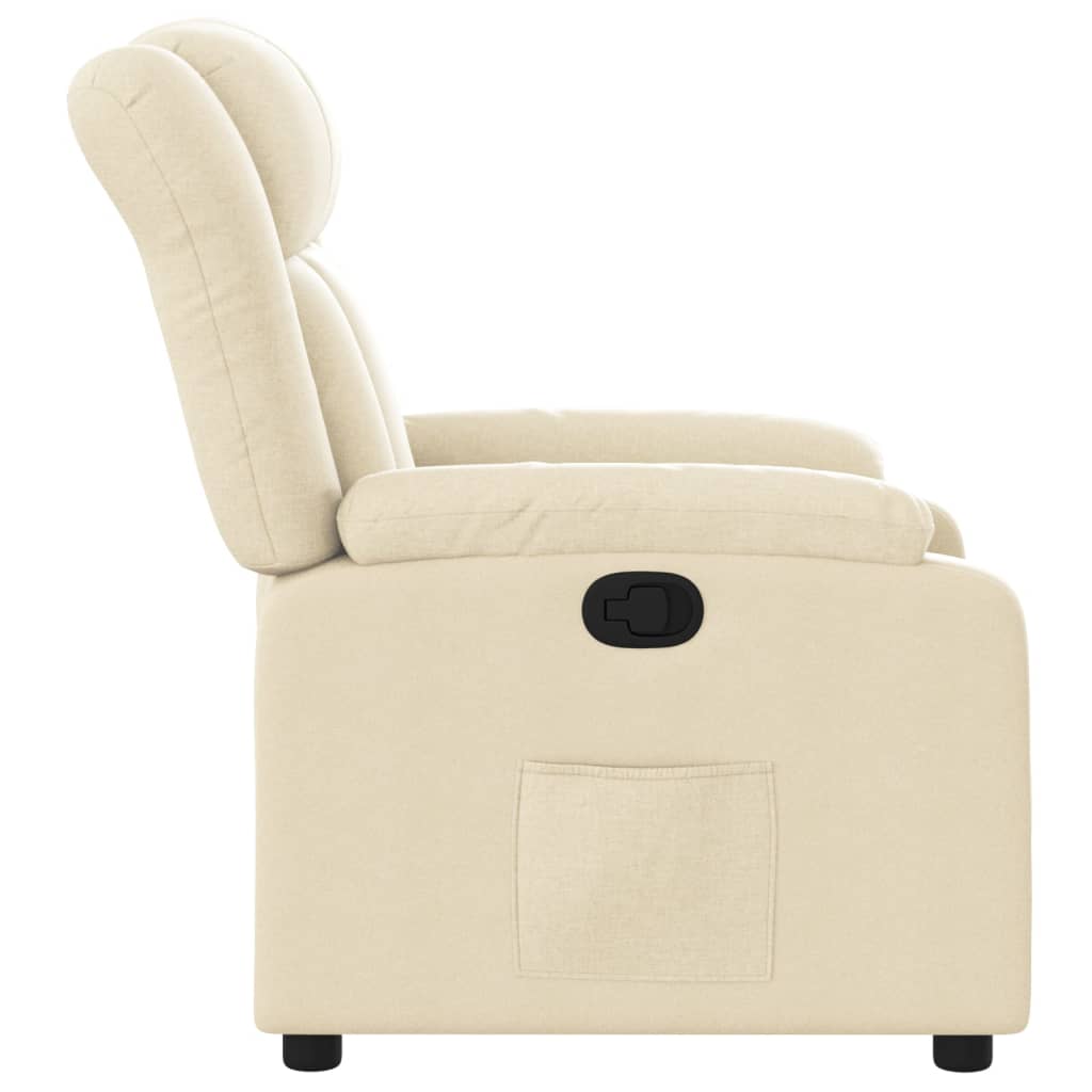 Fauteuil verstelbaar stof crèmekleurig