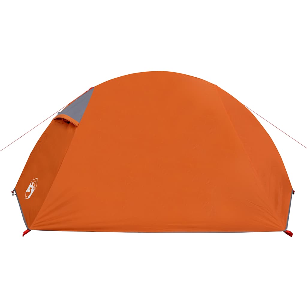 Koepeltent 2-persoons waterdicht grijs en oranje
