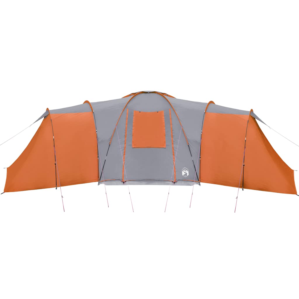 Koepeltent 12-persoons waterdicht grijs en oranje