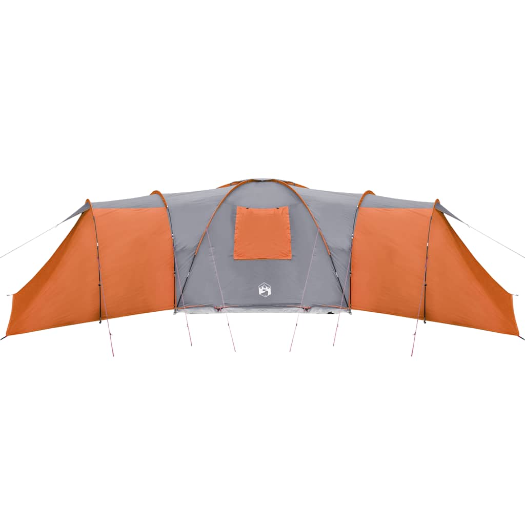 Koepeltent 12-persoons waterdicht grijs en oranje