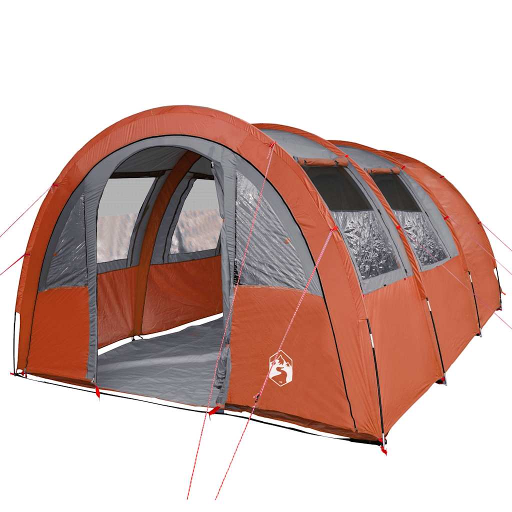 Tunneltent 4-persoons waterdicht grijs en oranje