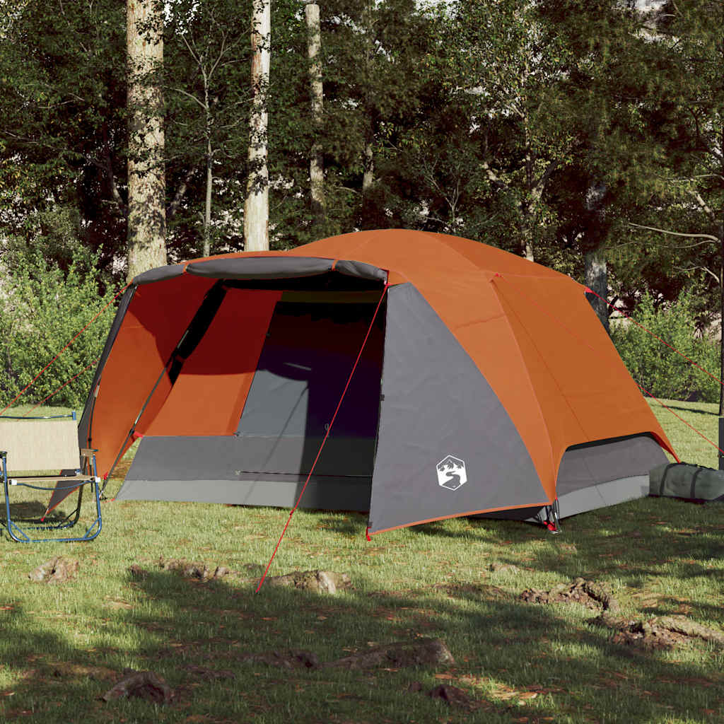 Tent met luifel 4-persoons waterdicht oranje