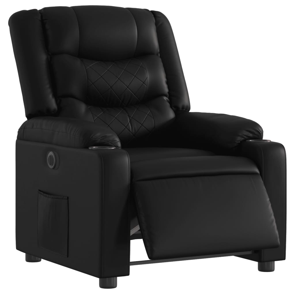 Fauteuil elektrisch verstelbaar kunstleer zwart