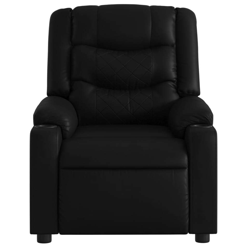 Fauteuil elektrisch verstelbaar kunstleer zwart