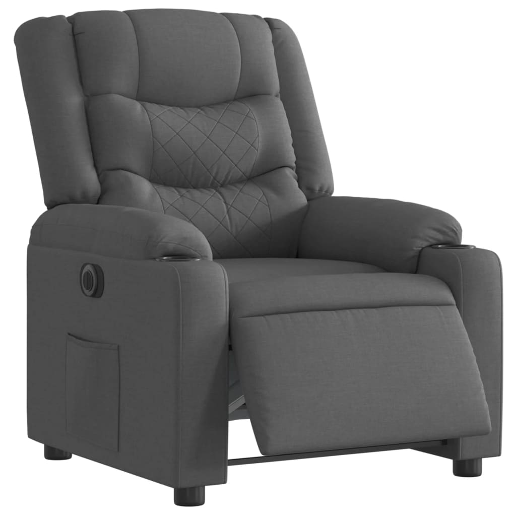 Fauteuil elektrisch verstelbaar stof donkergrijs