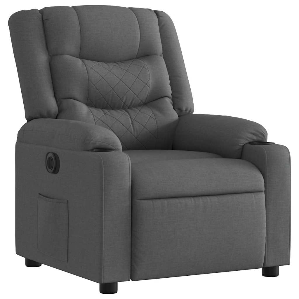 Fauteuil elektrisch verstelbaar stof donkergrijs