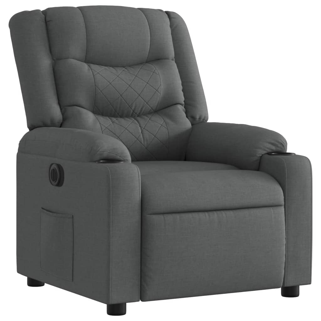 Fauteuil elektrisch verstelbaar stof donkergrijs