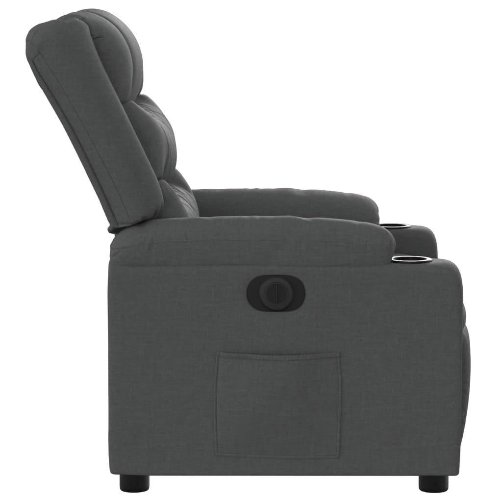 Fauteuil elektrisch verstelbaar stof donkergrijs