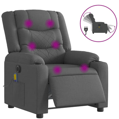 Massagestoel elektrisch verstelbaar stof donkergrijs